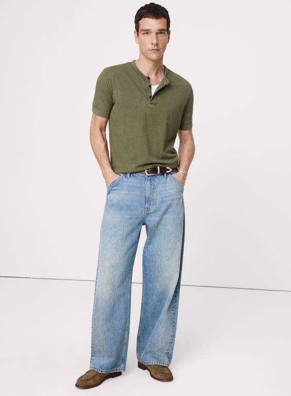 Polo henley de algodón